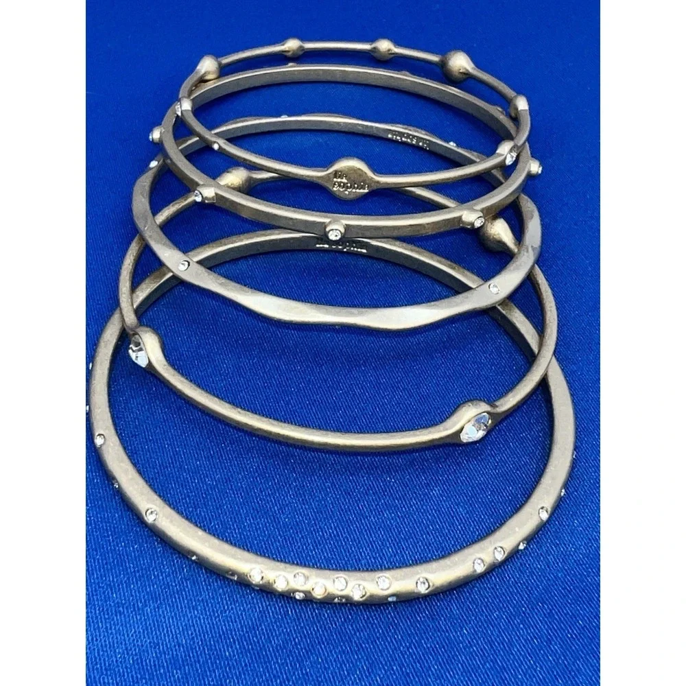 Lia Sophia Jewelry For You Cut Crystals Set of 5 Bangle Bracelet in Gold RV$108